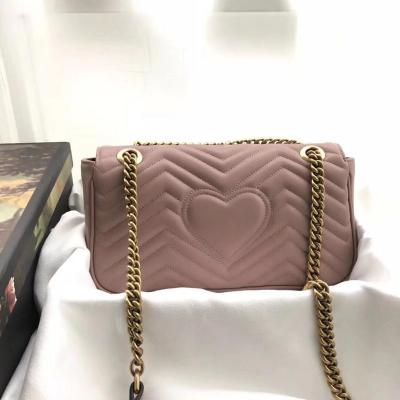 China Waterproof Luxury Bags and Brand for Women Marmont Love Chain Pack Genuine Leather Bag Wavy Mini Single Shoulder Chic Cross Over Classic for sale