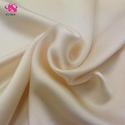 China Organic Silk Satin Fabric For Wedding Dress 40mm Heavy Raw Silk Fabric Greige Plain Dyed Silk Satin for sale