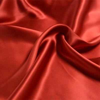 China Simple Multicolor Crimson Dark Red 100% Silk Satin Fabric In Solid Color for sale