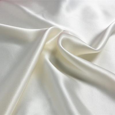 China Plain Plain Dyed White 100% Organic Natural Silk Charmeuse Fabric for sale