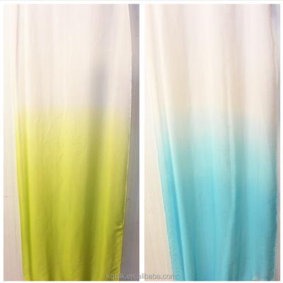 China High quality simple soft hand feeling dress fabric, gradient color chiffon fabric, hand painted silk chiffon fabric for sale