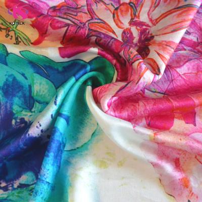 China Simple Satin Plain Silk Flower Digital Printing Silk Fabric Satin Fabric For Clothes Women 2017 for sale