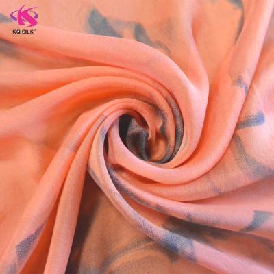 China Simple Hot Sale Chiffon for Silk Kaftan Floral Watercolor Printed Fabric Colored Chiffon Silk Fabric for sale