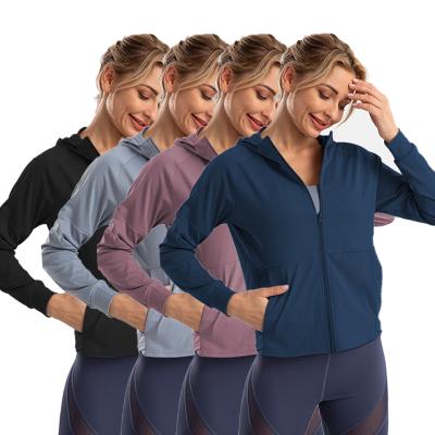 China Wholesale Breathable Yoga Tops Comfortable Fitness Training Running Clothes Yoga Jacket Hoodie Sweatshirts For Women Women Hoodies for sale