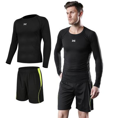 China Breathable Men's Quick Dry Compression Running Set Outdoor Fitness Sport Tight Suit 2 Piece Suit for sale