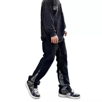 China Anti-wrinkle casual flare pants design pants loose black washed to do the old camouflage pants for sale