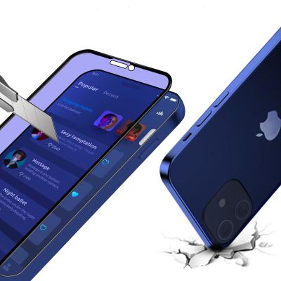 China OEM PC/Notebook Anti Ray For Iphone Modle Tempered Odm Blue Glass For Iphone 11 Anti Blocking Light Blue Xr Screen Protector for sale