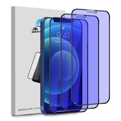 China PC / Notebook GLITTER Anti Ray Flim 3pcs BRIGHT Blue Tempered Glass Screen Protector For iphone 12 for sale