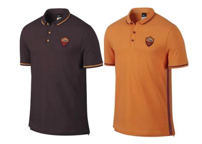 China Official Football Gift Mens Crest Polo Shirt Polyester Navy Blue Roma for sale