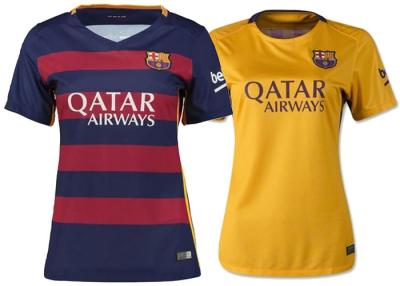 China Womens Soccer Uniforms Grade Original In Stock Yellow Home Barcelona for sale