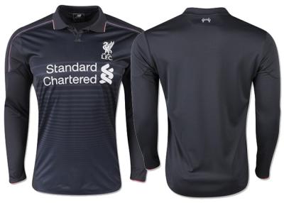 China Balance Liverpool Black Jersey Long Sleeve Mens Polo Shirt 100% Polyester for sale