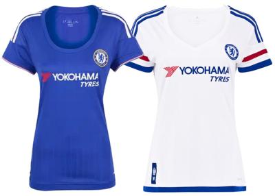 China Van het Voetbaljerseys van Chelsea Klassieke Vrouwen Blauwe Witte Thaise Eerste Beschikbare de Ligadruk Te koop