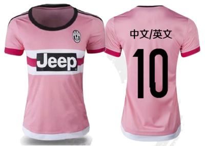 China Van het Voetbaljerseys Juventus van de Vrouwen van het clubteam Overhemd van de de damesvoetbal het Roze Te koop