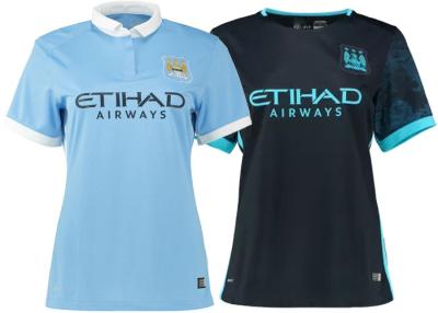 China Women Team Uniform Soccer , Womens Soccer Apparel Manchester City Home Polo Shirt Away for sale