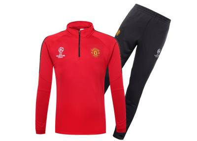 China Manchester United Red Football Tracksuits Cotton Sweater Zip Champions League Pants for sale