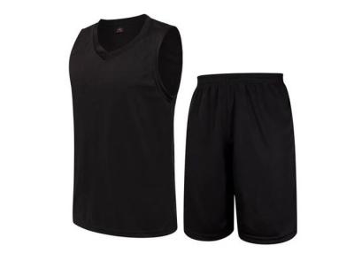 China Black / White Plain Blank Basketball Jerseys Sleeve Less Shirt With Short Uniform for sale