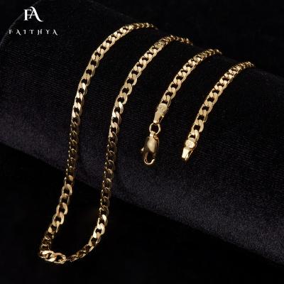 China FC5004 Nowadays Best Selling CLASSIC 18k Pure Gold Plating Hip Hop Fading Waterproof Cuban Chain For Men And Women for sale