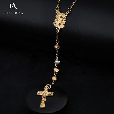 China FASHIONABLE Solid Mystical Center Beads Rosary Necklace 6MM Divine Mercy Jesus Medal Catholic Necklace Rosary Necklace FN0001 for sale