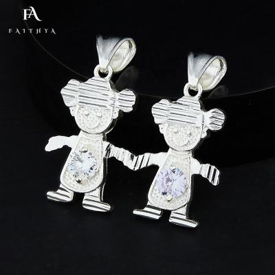 China Beautiful FP0013-S Faithya Best Price 925 Boy And Girl Charms Silver Plated Necklace For Girls Teen Gift for sale