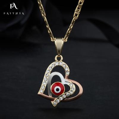 China Fashion Hot Sale Durable Double Eye Protection Evil Heart Necklace Pendant for sale