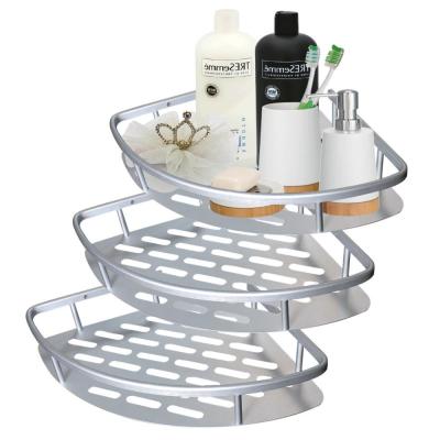 China Rust Heavy Duty Tension Shower Caddy & Bamboo Caddy & Aluminum Corner Bath Caddy & Tension Pole Caddy Bracket, 3 Tier Corner Shelf for sale