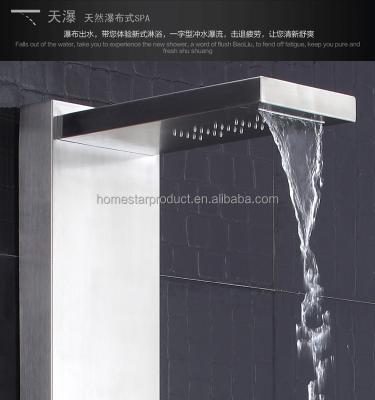 China Electric Faucets Bruse Stainless Steel Shower Panel Tower With Shower Head And Rainfall Spout for sale