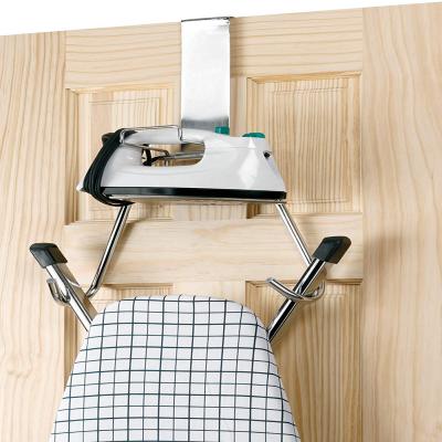 China Anti-Slip Over Door Ironing Board Rack - White or Chrome for sale