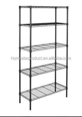 China Sustainable 5-Shelf Metro Shelf; Wire Shelving System Black Black for sale