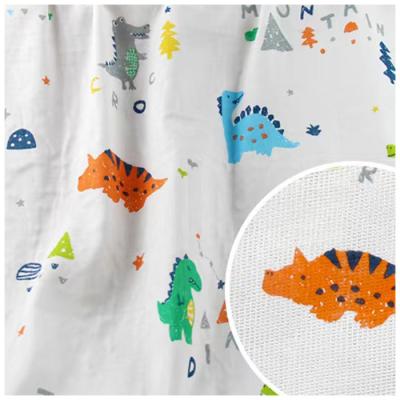 China Hotsale anti-static printed dyed baby cartoon plain carded double muslin cotton fabric for sale