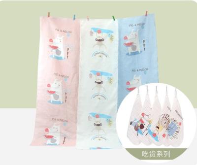 China Hot Sale Anti-Static Safety Printed Baby Saliva Towel Small Dyed Square Cotton Fabric for sale