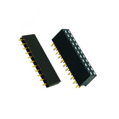 China Pitch 1.27mm 2.54mm Pitch PCB Single Row Pin Right Angle Pin Wire To Board Connector Female Header for sale