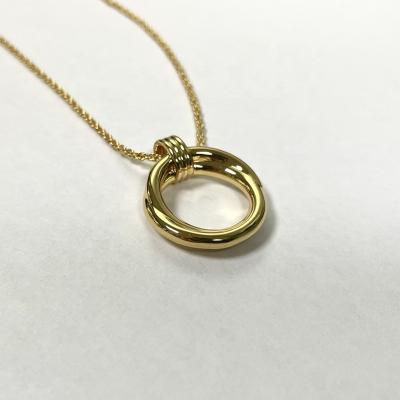 China FASHIONABLE 18K Gold Plated Jwelery Women Jewelery Women Brass Geometric Pendant Rope Chain Circle Pendant Necklace for sale