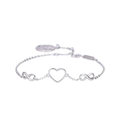 China Cute 925 Sterling Silver Tree Of Life Heart Shape Pure Silver Bracelet For Women for sale