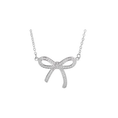 China FASHIONABLE 925 Silver Bowknot Personalized Necklace For Girl for sale