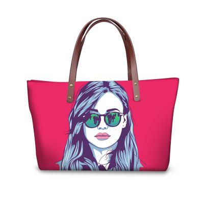 China Pop Art Girls Print Women Luxury Waterproof Hot Selling Handbags Shoulder Bags for sale