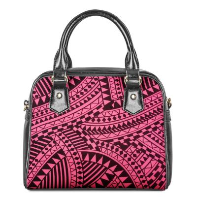 China Polynesian Tribal Leather Handbag On Demand Fashion Print Style Print Shoulder Bag PU for sale