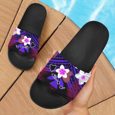 China Fashion Trend DHPromotional Cheap Slipoers For Ladies Polynesian Hawaiian Flowers Print Customized Large Size Woman Slippers Luxury Slippers for sale