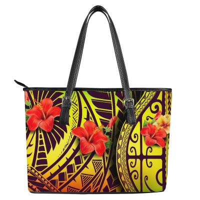 China Handbags for women 2022 hot sale polynesia print women's handbags tribal suka wholesale women's handbags clips Dropshipping ladies handbags for sale