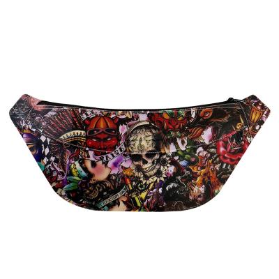 China Men Graffiti Anti-theft Fanny Pack Chest Utility Organizer Print Belt Nurses Waist Hip Belt Bags Women Waist Bag for sale