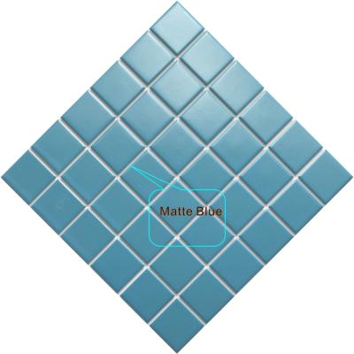 China Blue Parquet Swimming Pool Ceramic Mosaic Pool Tiles Sale Subway Choice Multicolor Slab Backing Feature Square Site Origin WB56004 for sale