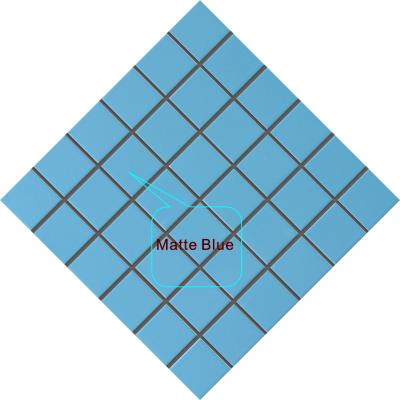 China Blue Europe Swimming Pool Ceramic Mosaic Pool Tiles Sell Choice Beveled Tile Backing Multicolor Feature Square Site WB50083 for sale