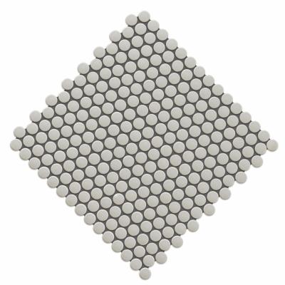 China Europe Penny Round Glacier 12 in. x 12-5/8 in. Porcelain mosaic tile for living rooom kitchen reading room for sale