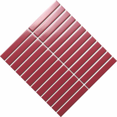 China Europe stripe rectangle flat porcelain mosaic tile 22x145mm porcelain tiles wall tiles design by Italy for living room reading room for sale