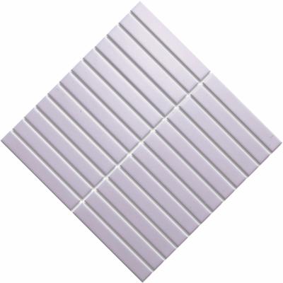 China Europe stripe rectangle flat porcelain mosaic tile 22x145mm porcelain tiles wall tiles design by Italy for living room reading room for sale