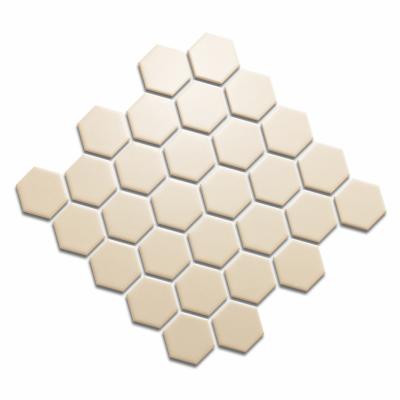 China Glossy HexagonTiles White Ceramic Black Mosaic2