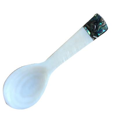 China Sustainable Luxury Hotel High End Dinner Spoon Natural Shell Caviar Spoon for sale