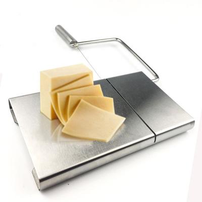 China Workable Stainless Steel Handle Block Cheese Wire Slicer Cutter Board Kit with 5 Spare Wires for sale