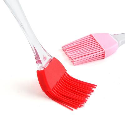 China Easily Cleaned Food Grade Silicone Basting Oiling Pastry Brush With Plastic Handle for sale