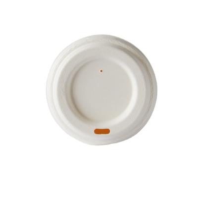 China Eco Friendly Biodegradable Biodegradable Compostable Cups Covers Sugar Cane Bagasse 80mm Lid Cups for sale