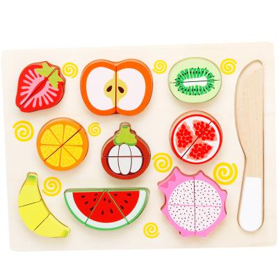 China Brain Game Children's 3d Fruit Wooden Educational Room Toy Imposition Cognitive Box Package Toy Game Puzzle for sale